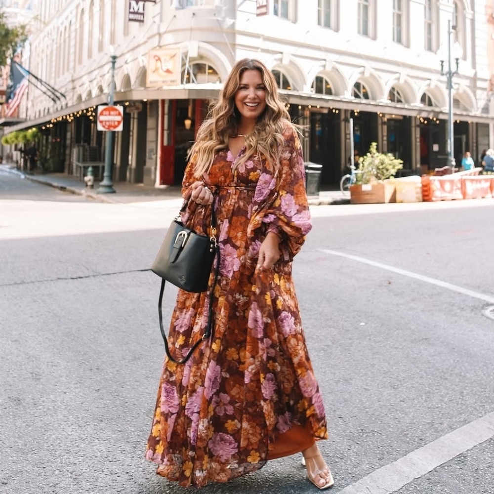 Aura‎ Autumn Floral Maxi Dress